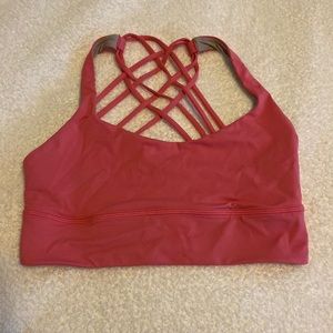 Lululemon free to be wild long line bra. Size 8. Pink